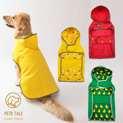 Pawlody™ Reversible Yellow Dog Raincoat: Waterproof & Stylish