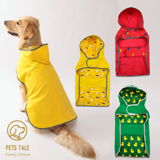 Pawlody™ Reversible Yellow Dog Raincoat: Waterproof & Stylish