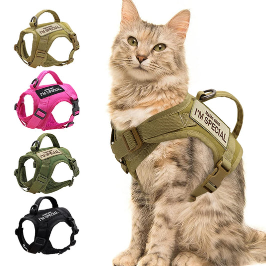 Pawlody™ Tactical Nylon Cat Harness Vest with Handle