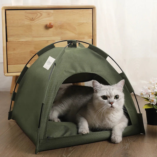 Clamshell Cat Tent Bed with Warm Cushion - Pawlody