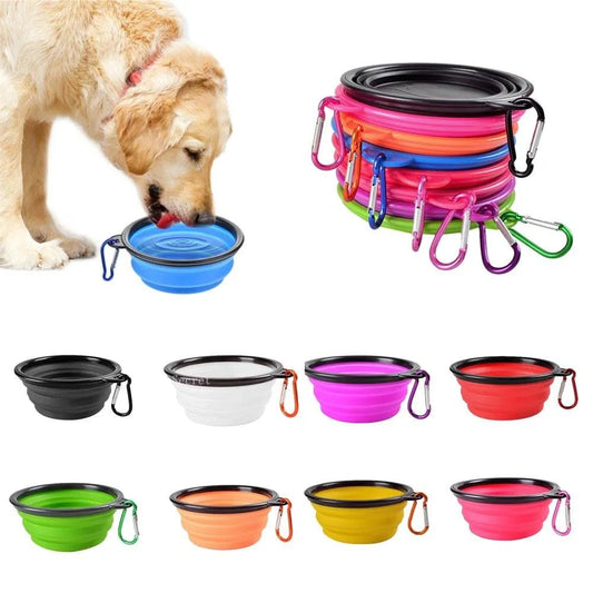 Collapsible Silicone Pet Bowl with Carabiner - Pawlody