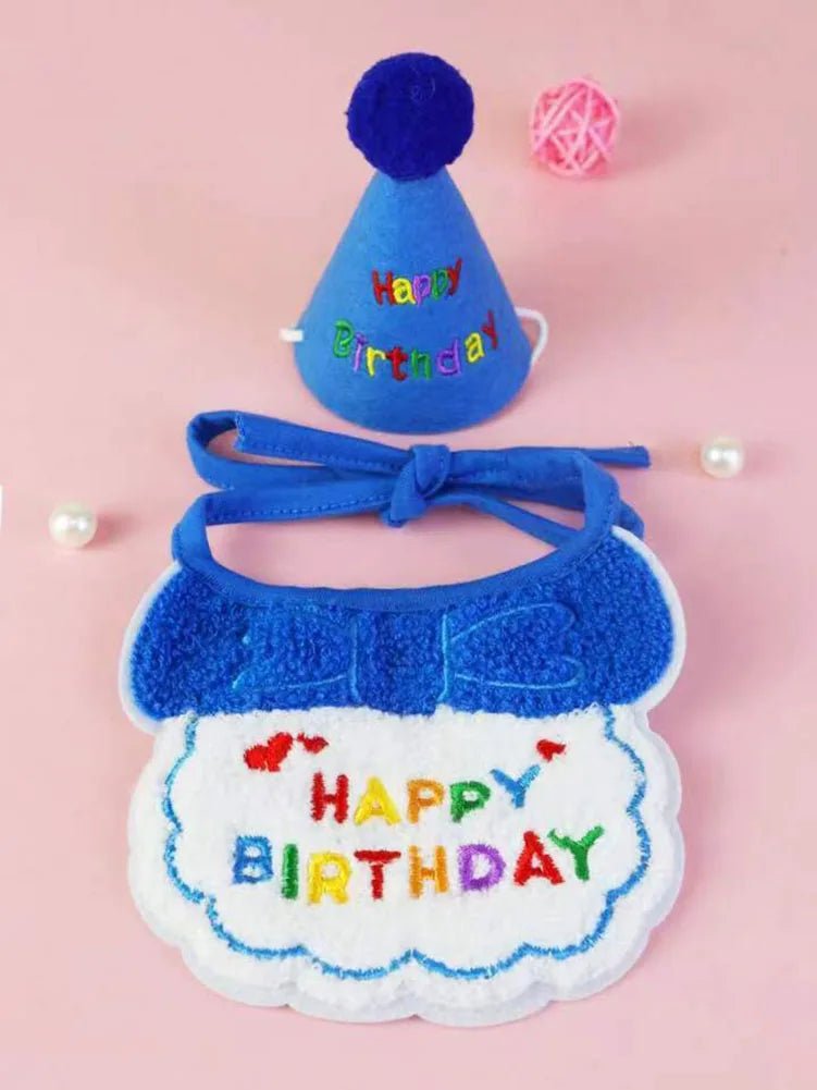 Pet Birthday Outfit Set with Hat & Bandana - Pawlody