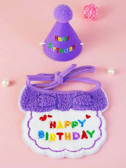 Pet Birthday Outfit Set with Hat & Bandana - Pawlody